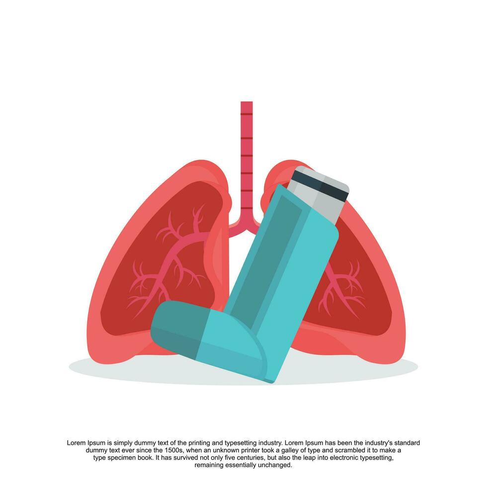 pulmonar medicina plano icono vector concepto