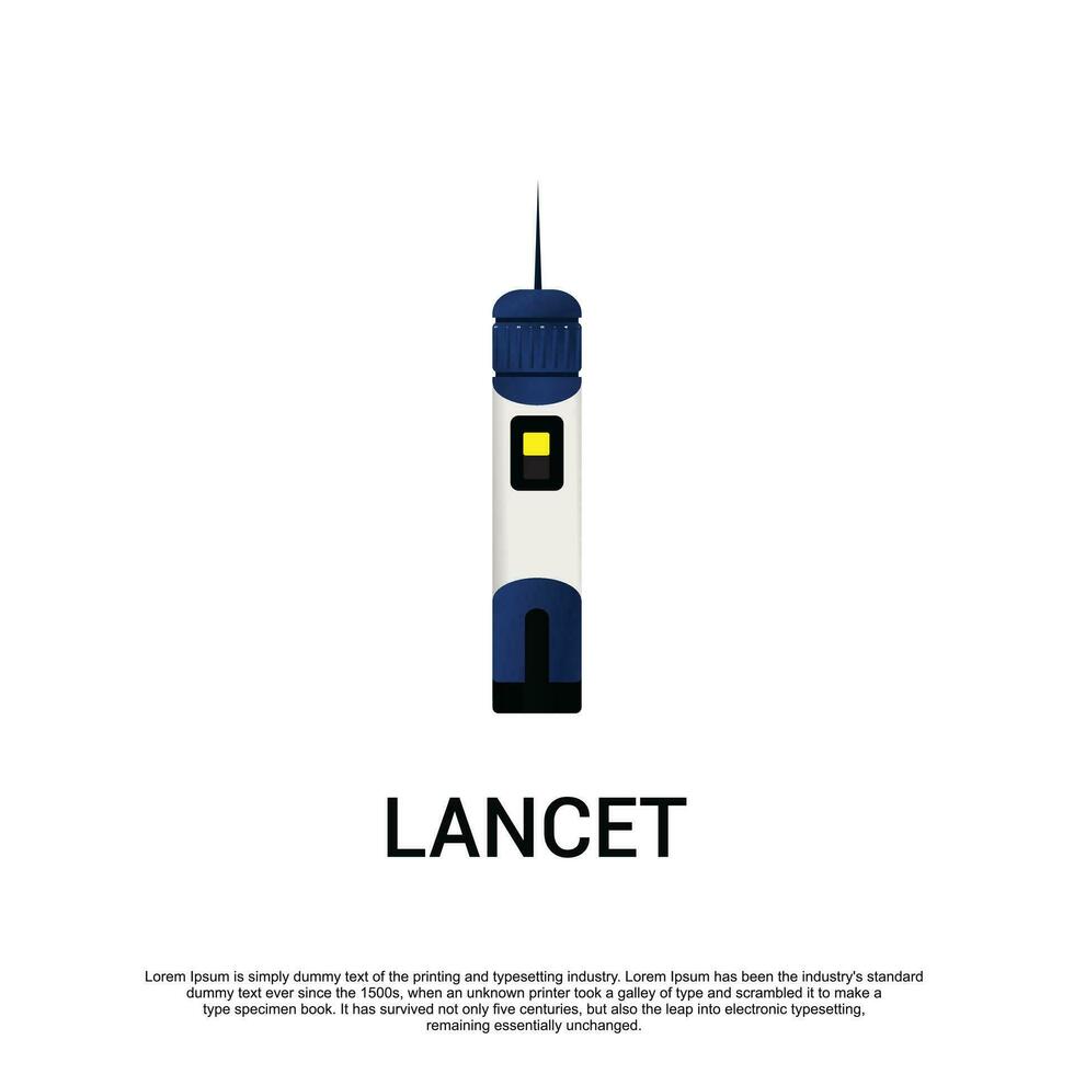 Lancet pen icon. Flat style vector