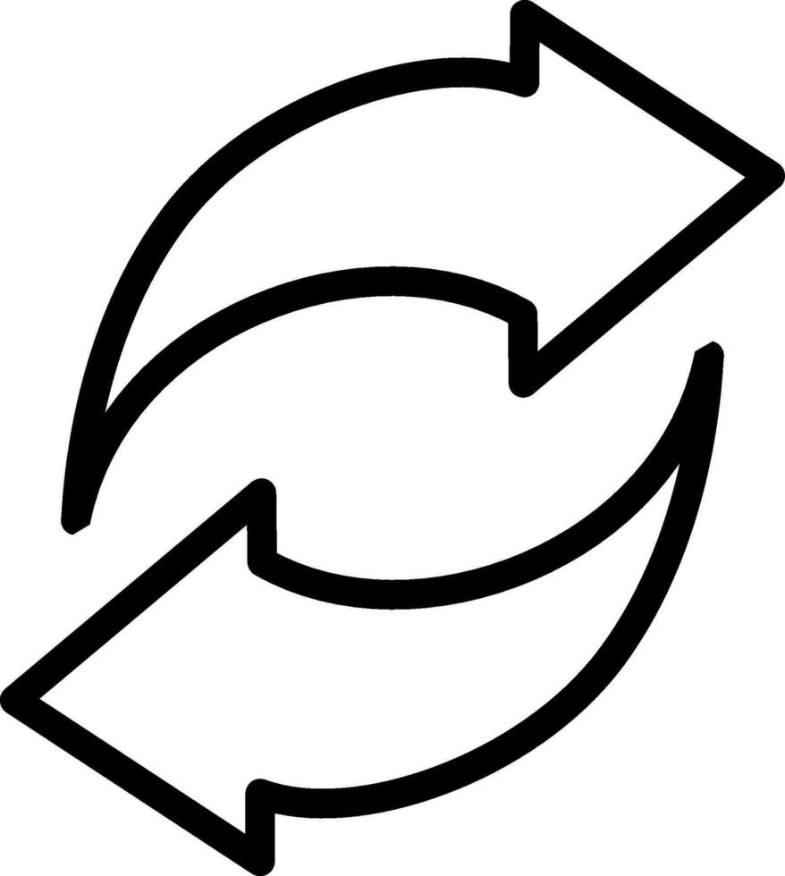 Synchronize arrows line icon, linear style sign for mobile concept and web design. Data transfer outline vector icon. Symbol, logo illustration. Replaceable vector design. Vector illustration.