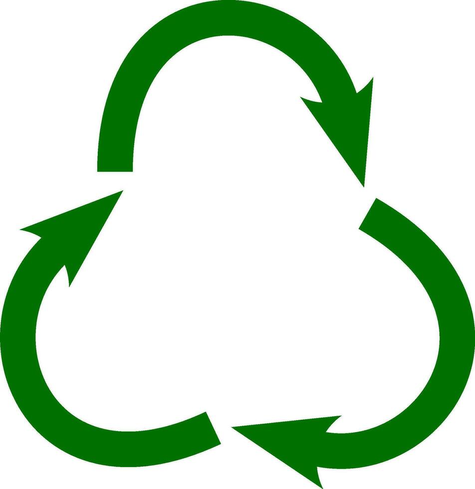 Recycle logo icon  with copy space area, Arrows shape recycling sign. Reusable ecological preservation concept, isolated background, vector