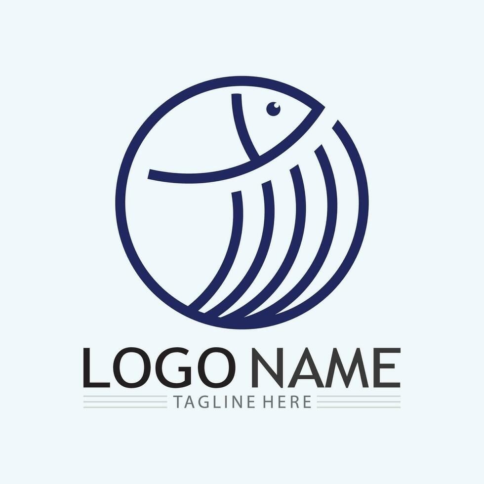 Fish logo template vector