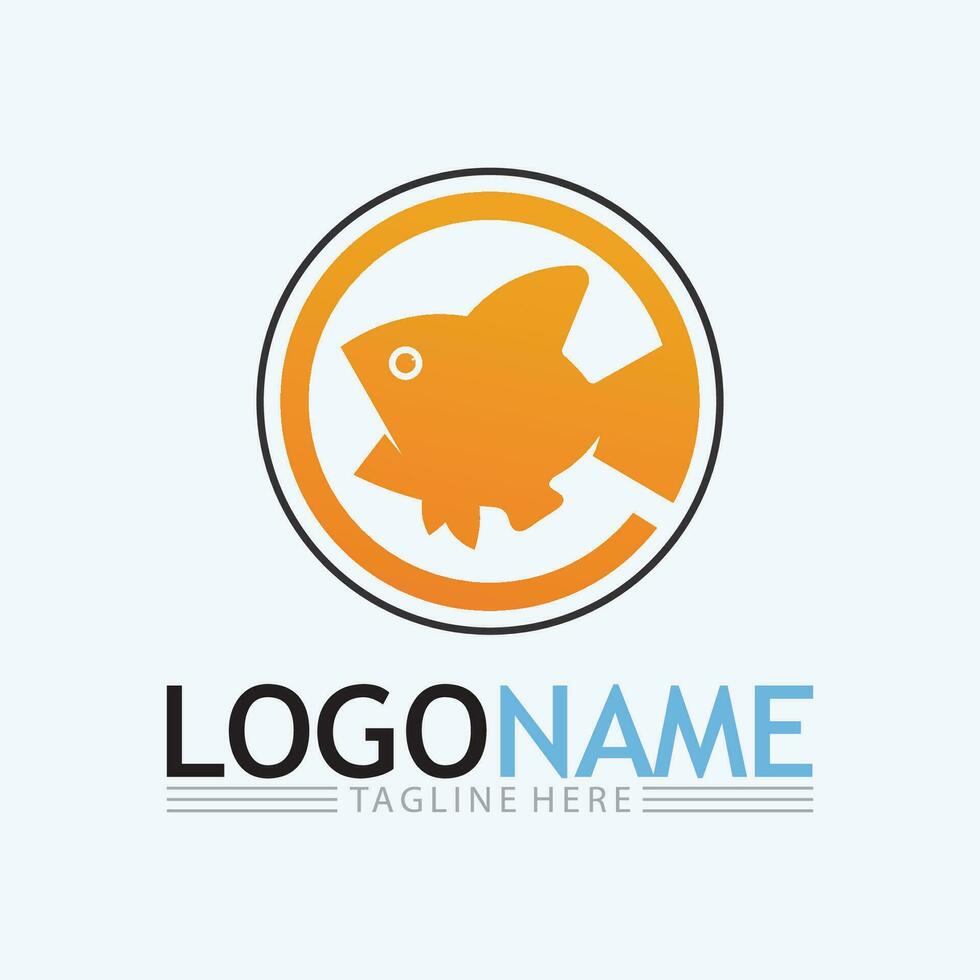 Fish logo template vector