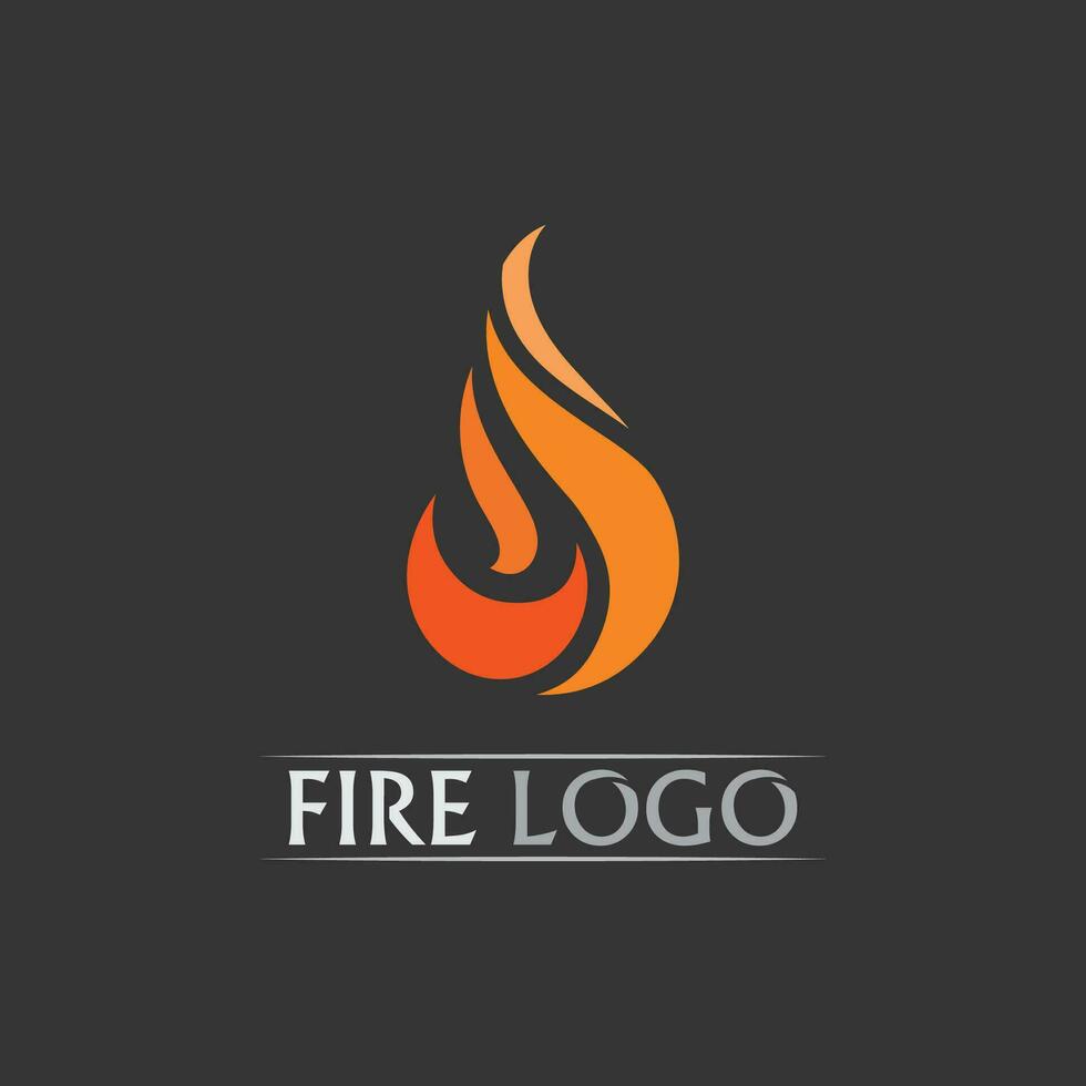 Fire and flame design logo vector and icon