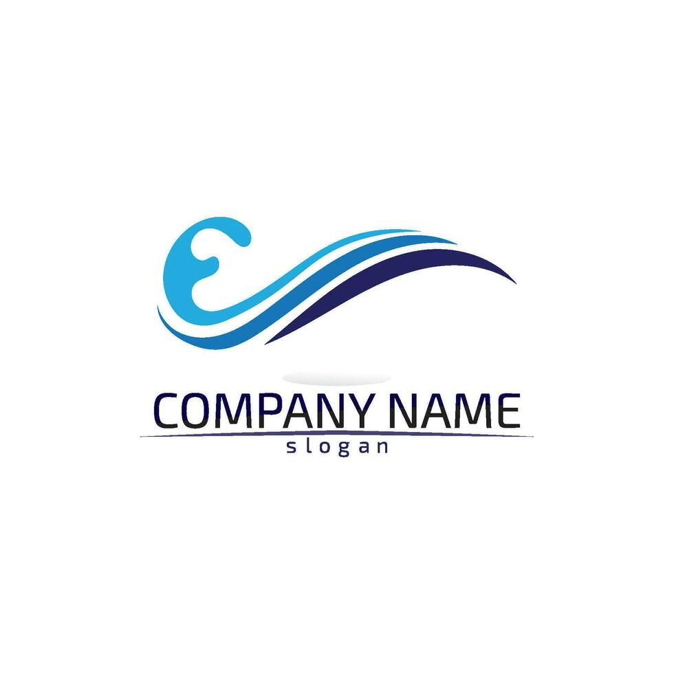 water logo and wave icon logo vector design