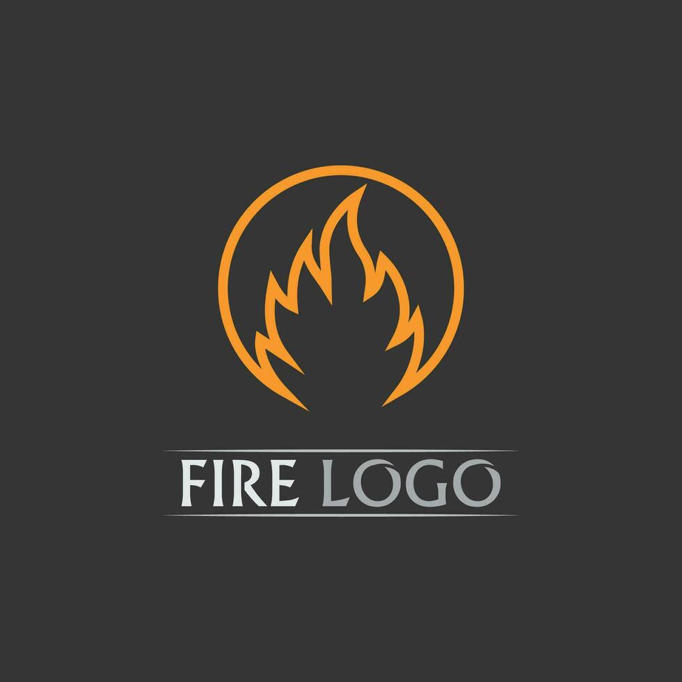 Fire and flame design logo vector and icon