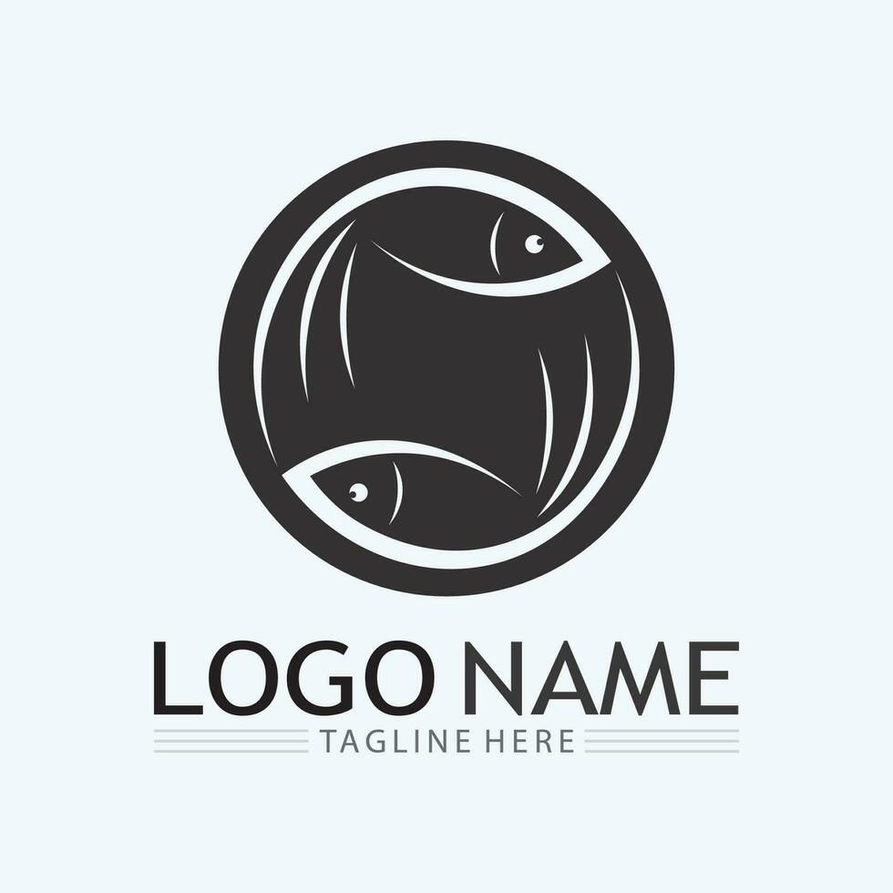 Fish logo template vector