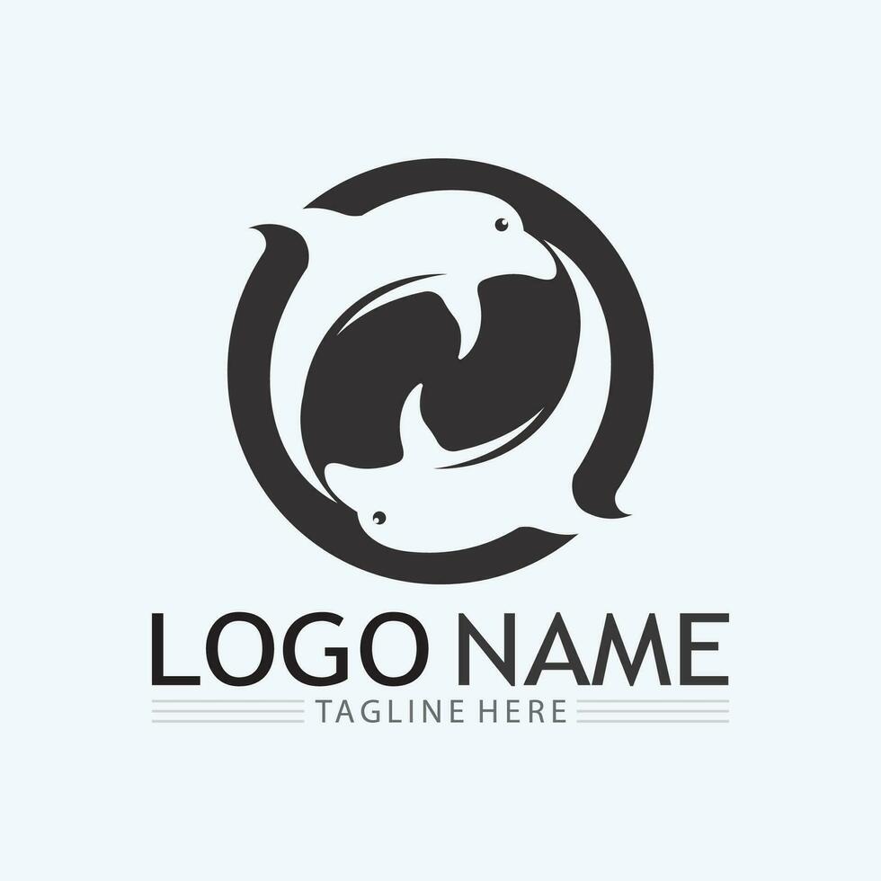 Fish logo template vector