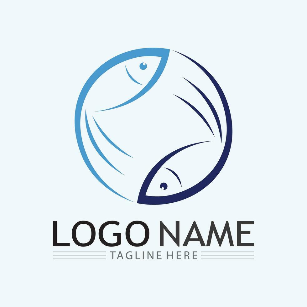 Fish logo template vector