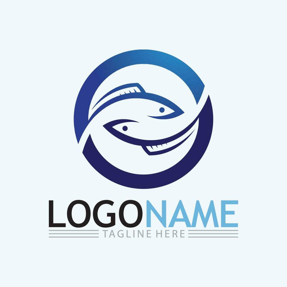 Fish logo template vector