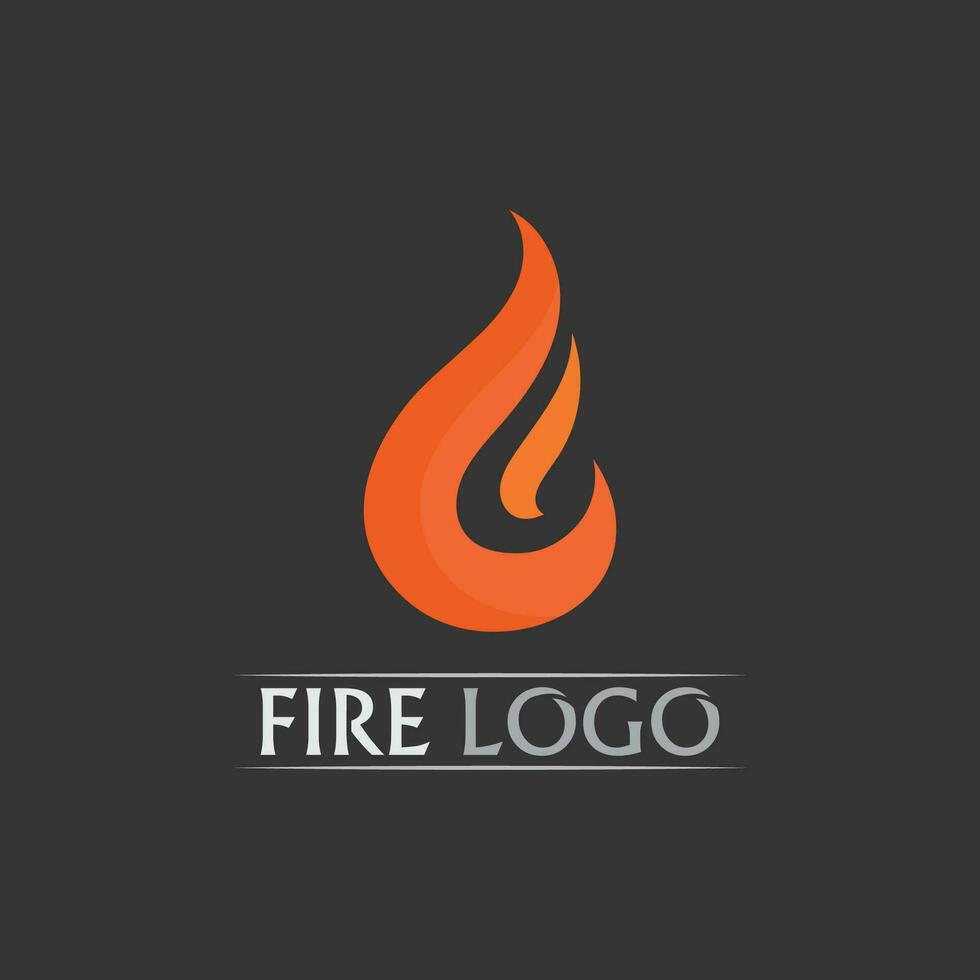 Fire and flame design logo vector and icon