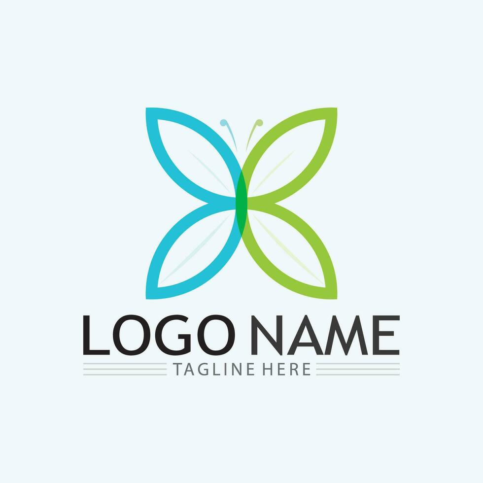 logotipos de la ecología de la hoja del árbol verde vector