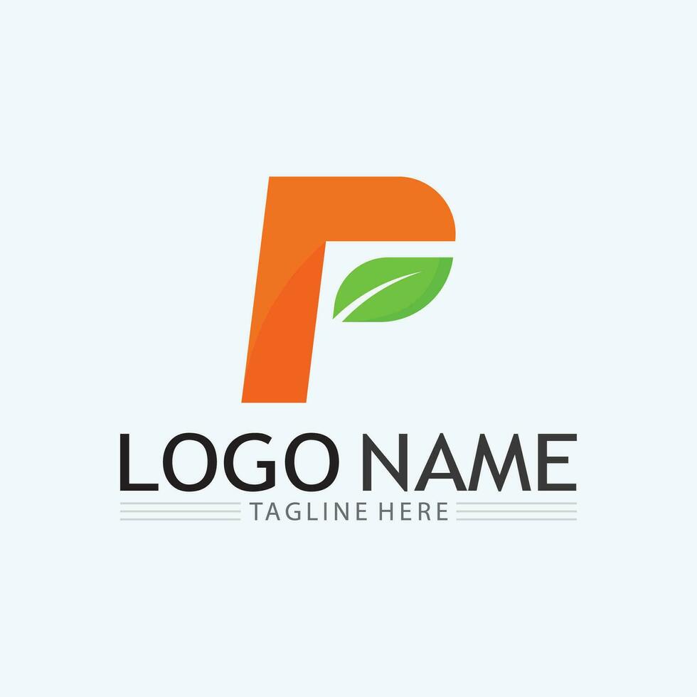 Diseño de ilustración de vector de logotipo letra p