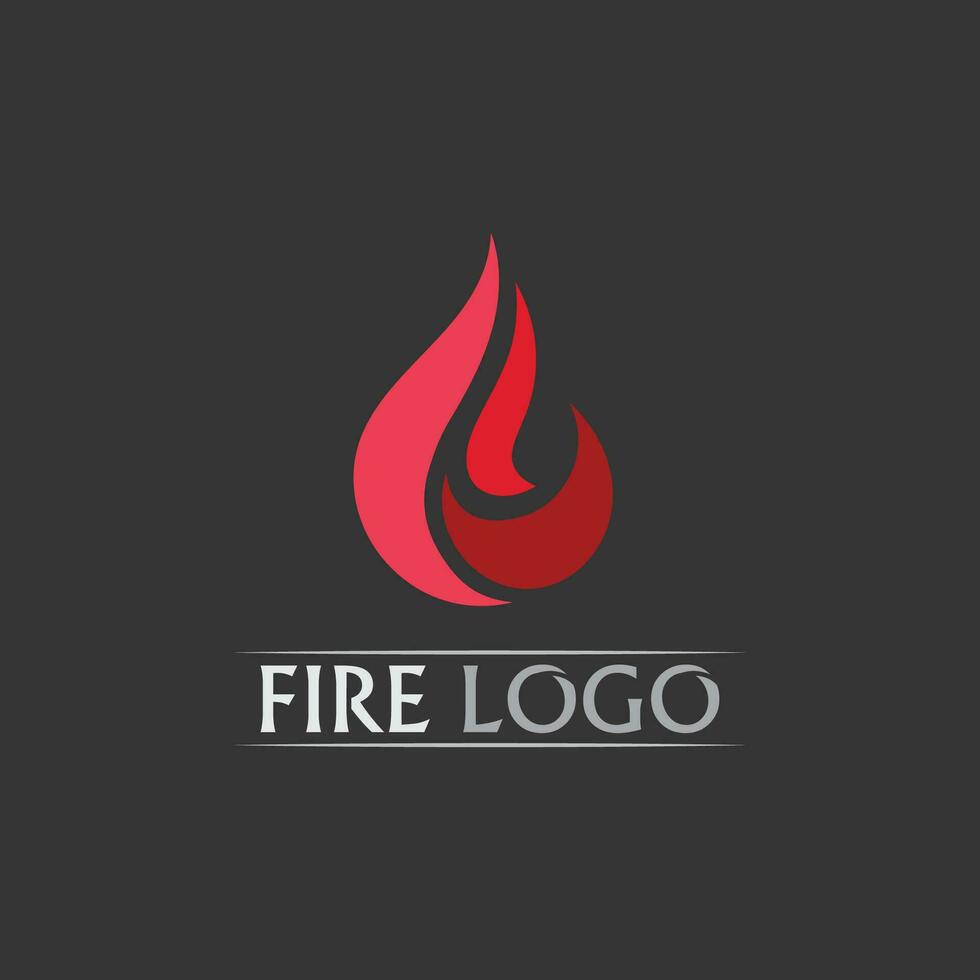 Fire and flame design logo vector and icon