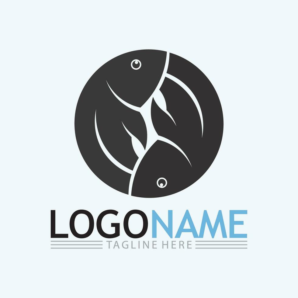 Fish logo template vector