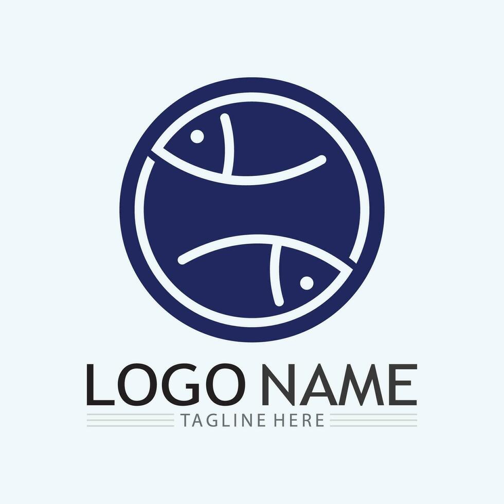 Fish logo template vector