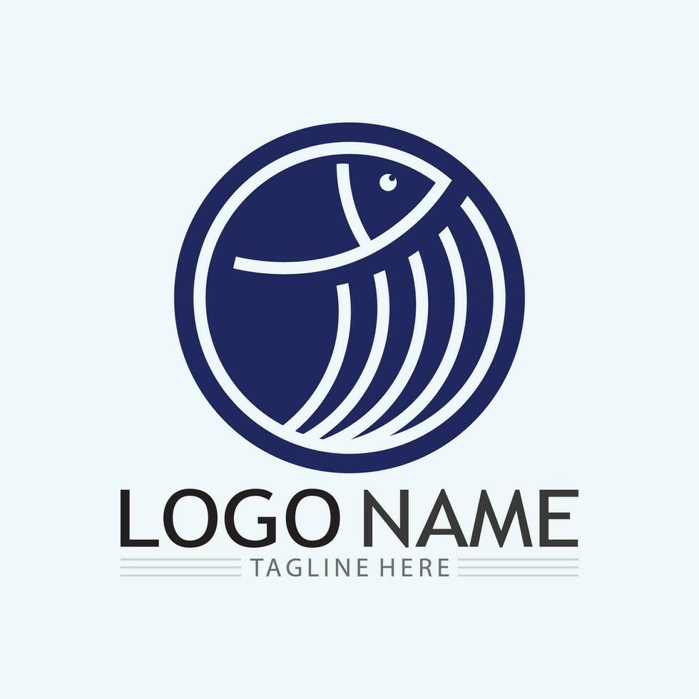 Fish logo template vector