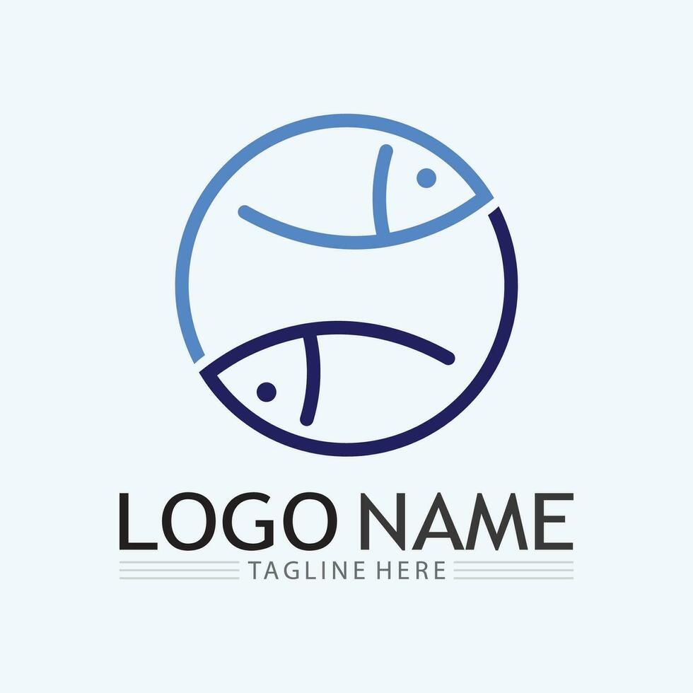 Fish logo template vector