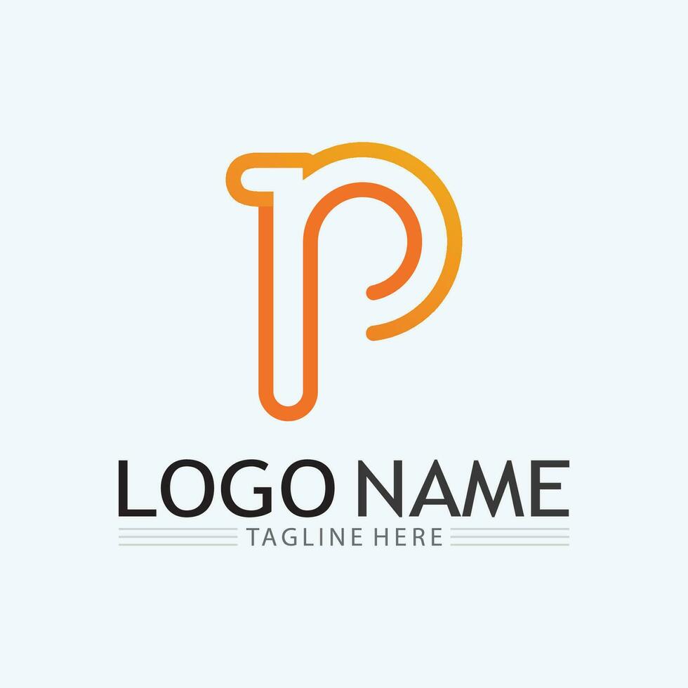 Diseño de ilustración de vector de logotipo letra p