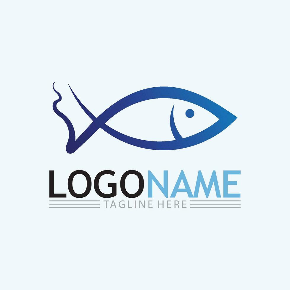 Fish logo template vector