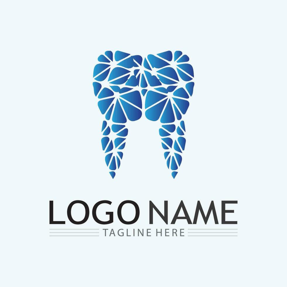 plantilla de vector de diseño de logotipo dental. logotipo de dentista creativo. logotipo vectorial de la clínica dental.