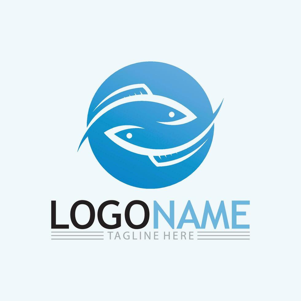 Fish logo template vector