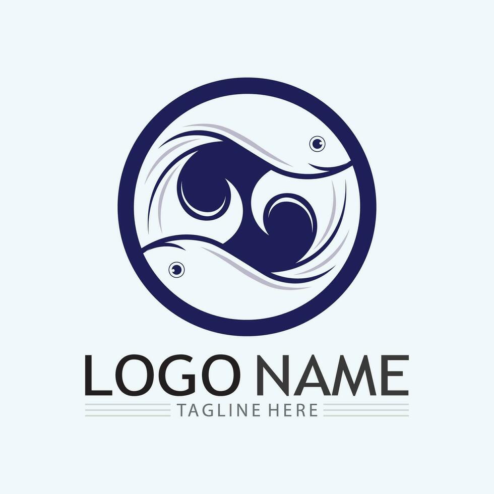 Fish logo template vector