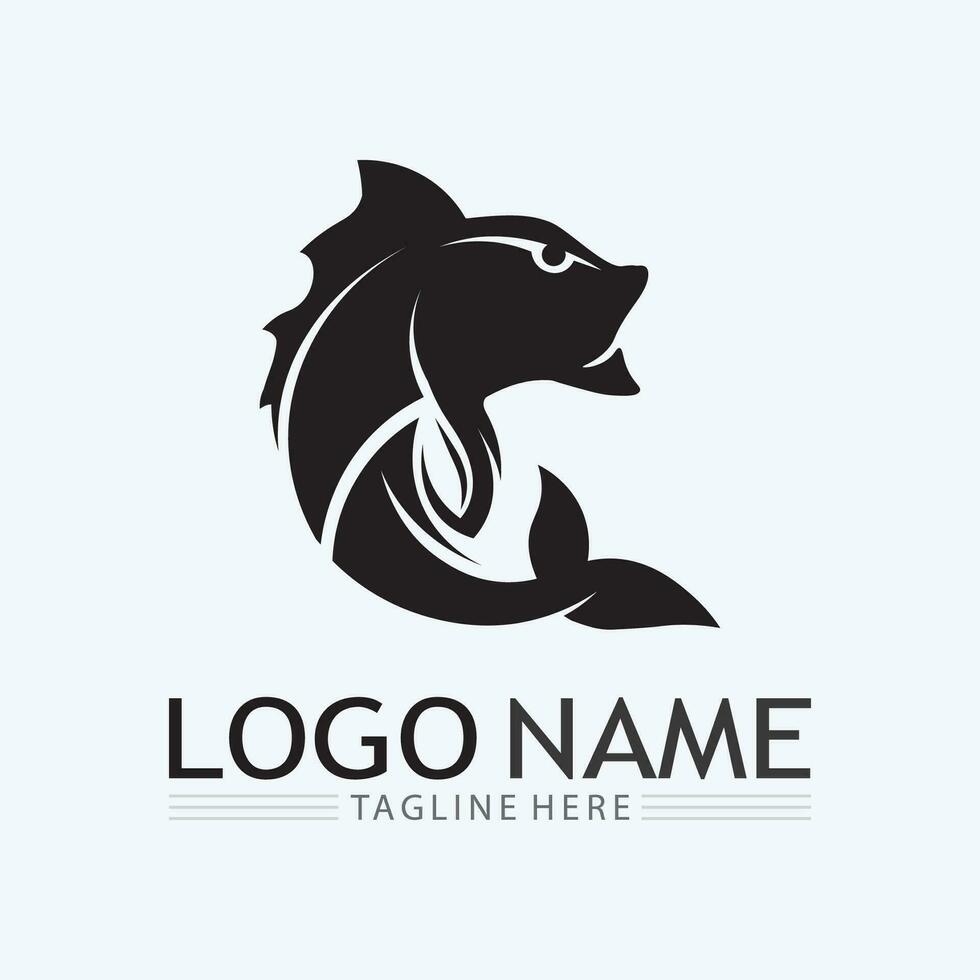 Fish logo template vector