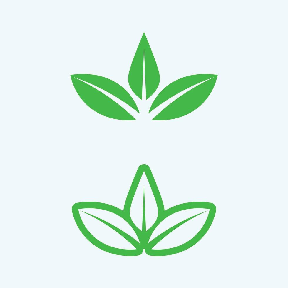 Logos of green Tree leaf ecology vector