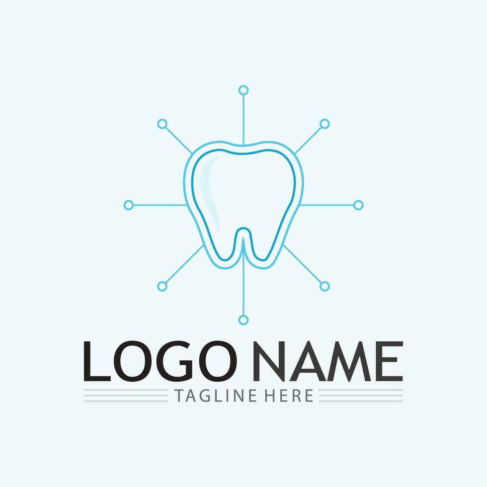 plantilla de vector de diseño de logotipo dental. logotipo de dentista creativo. logotipo vectorial de la clínica dental.