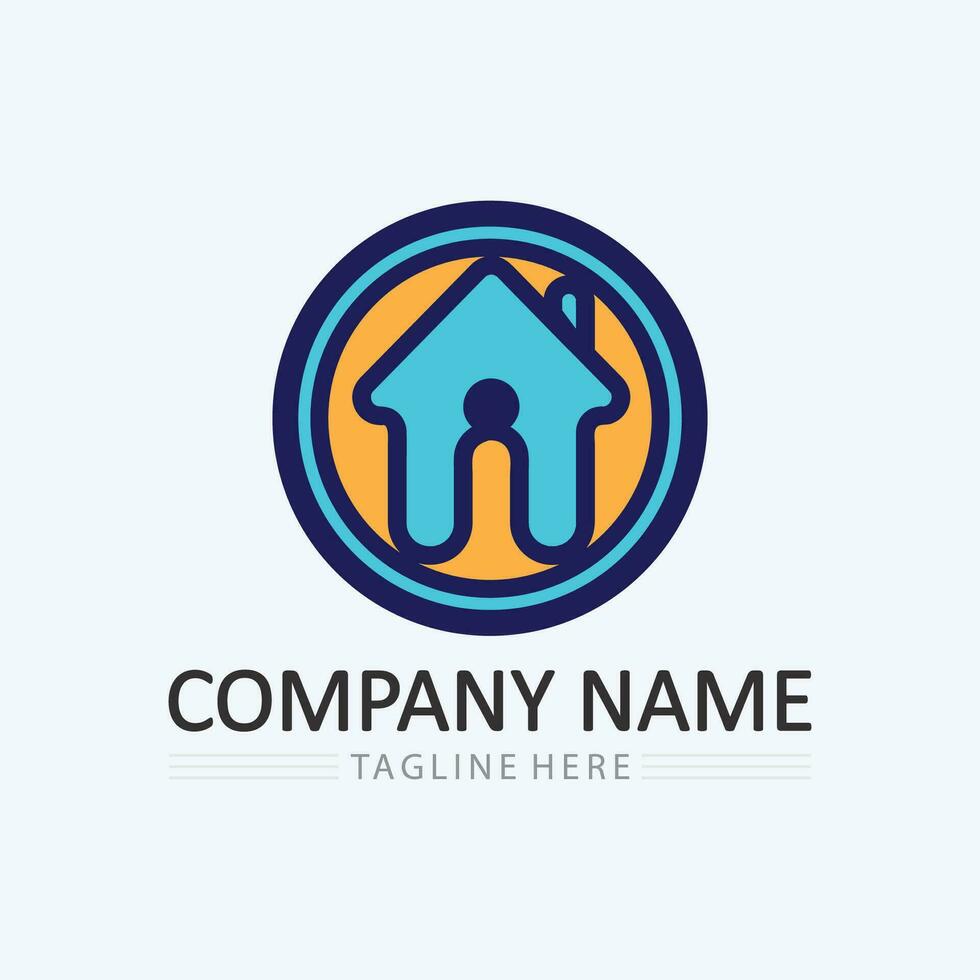 Home logo icon vector illustration design template.Home and house logo design vector, logo , architecture and building, design property , stay at home estate Business logo.