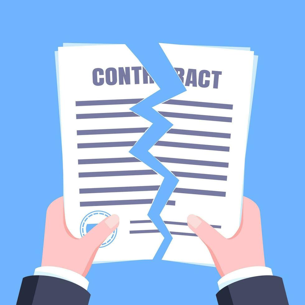 Contract cancellation business concept. vector