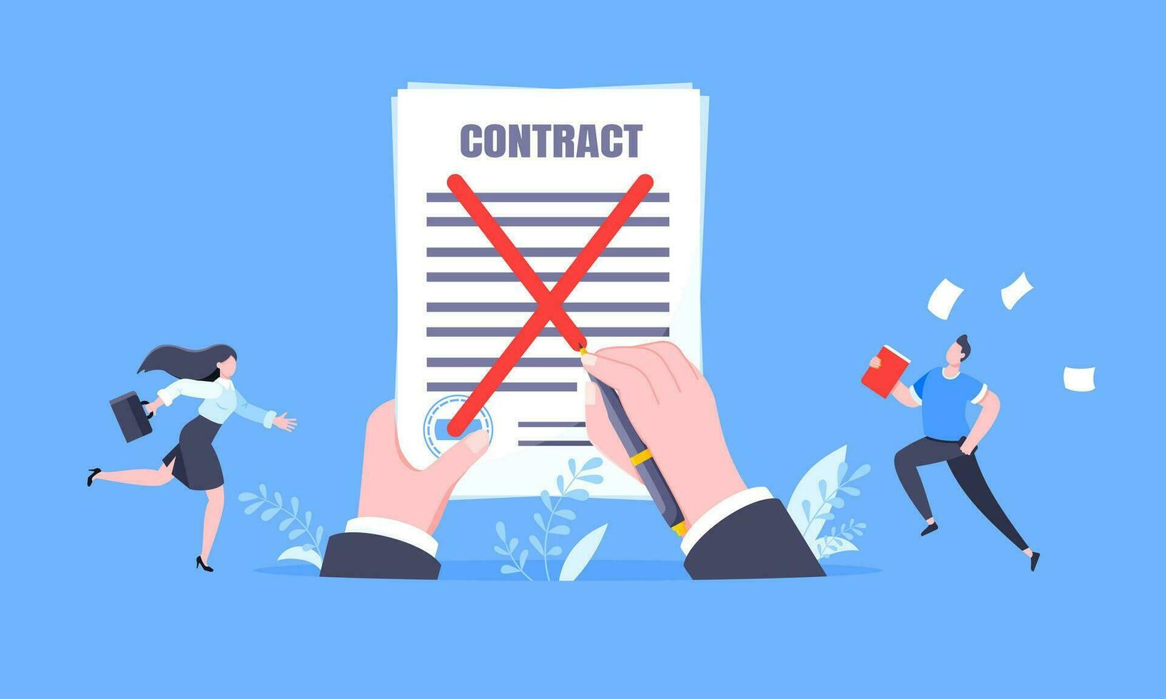 Contract cancellation business concept. vector