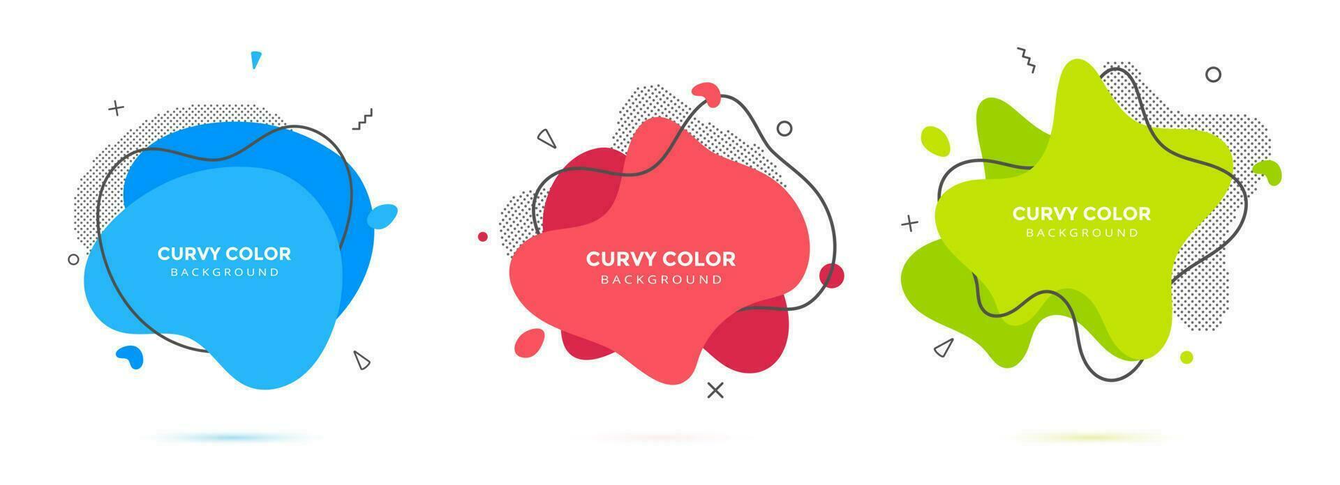Modern liquid irregular amoeba blob shape abstract elements graphic flat style design fluid vector illustration.
