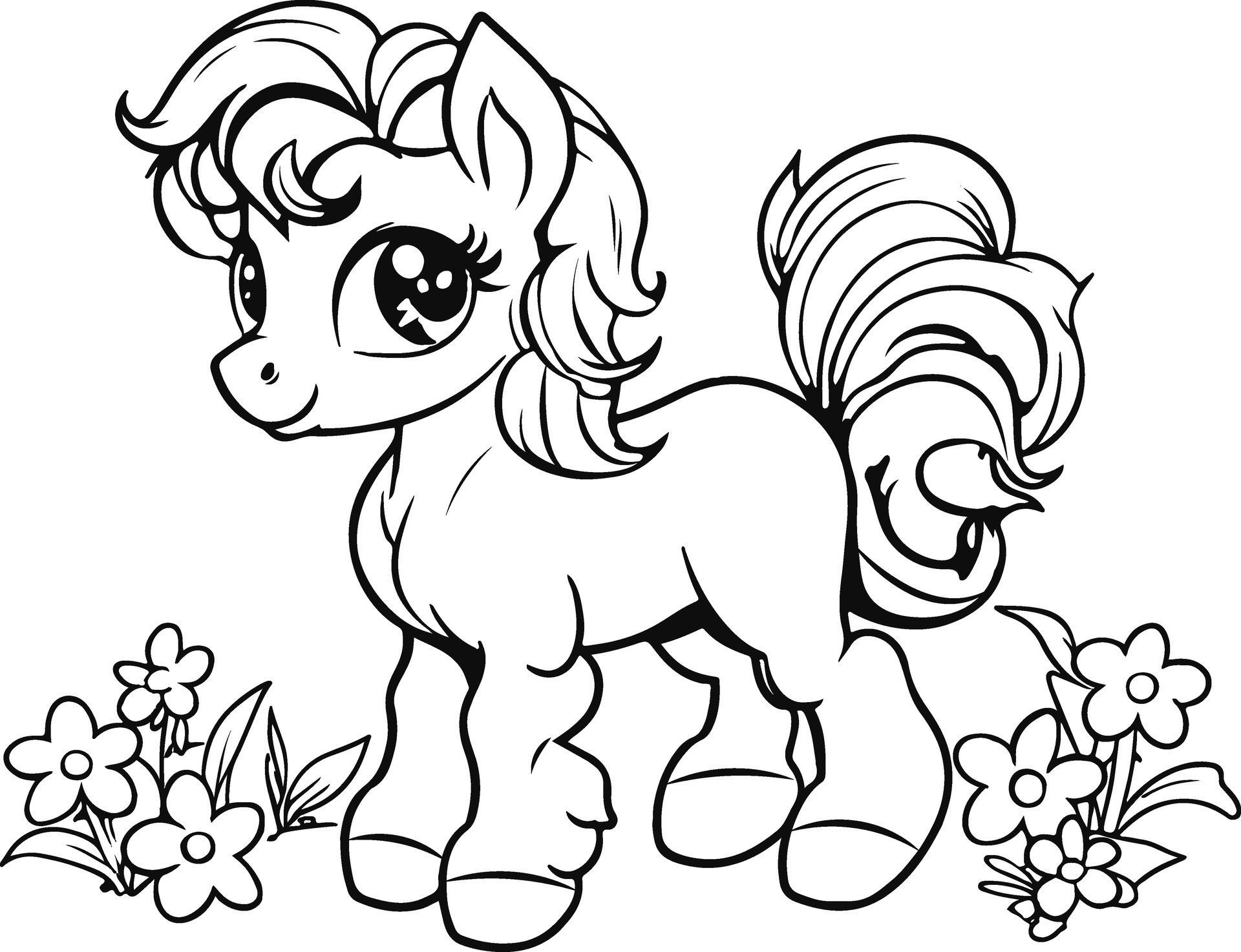 cute pony coloring book, little pony coloring book for kids, template,  vector illustration, line 25660005 Vector Art at Vecteezy
