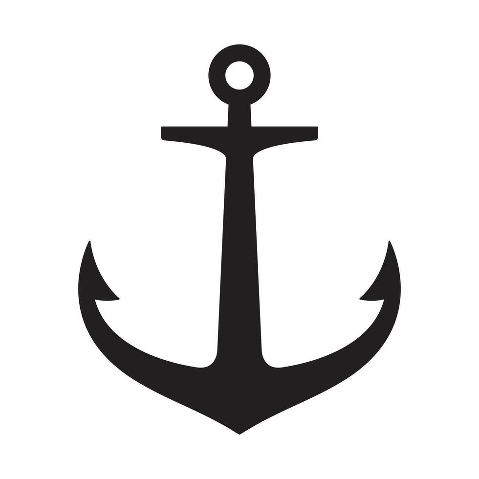 Anchor vector icon logo boat pirate helm Nautical maritime illustration symbol simple graphic