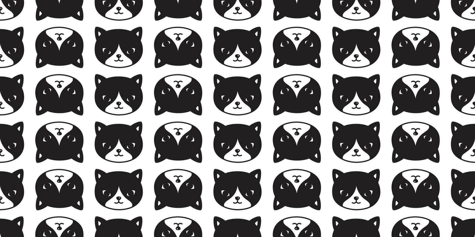 gato sin costura modelo vector gatito calicó mascota repetir fondo de pantalla loseta antecedentes bufanda aislado negro