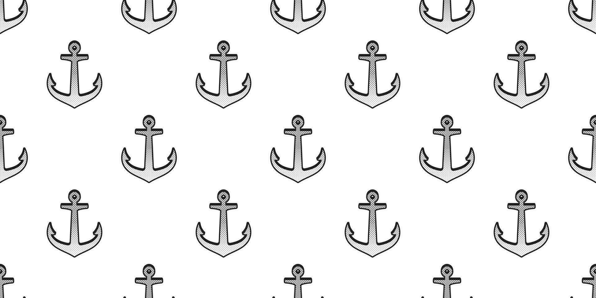 Anchor seamless pattern vector boat pirate helm polka dot screentone comic scarf isolated maritime Nautical sea ocean repeat wallpaper tile background