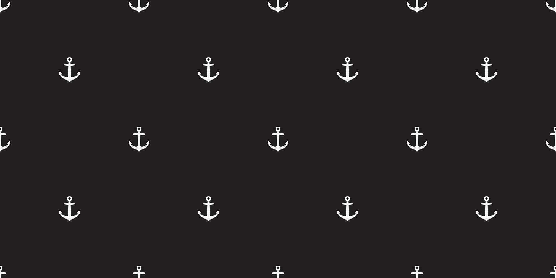 anchor seamless pattern helm vector maritime nautical boat sea ocean isolated repeat wallpaper tile background black