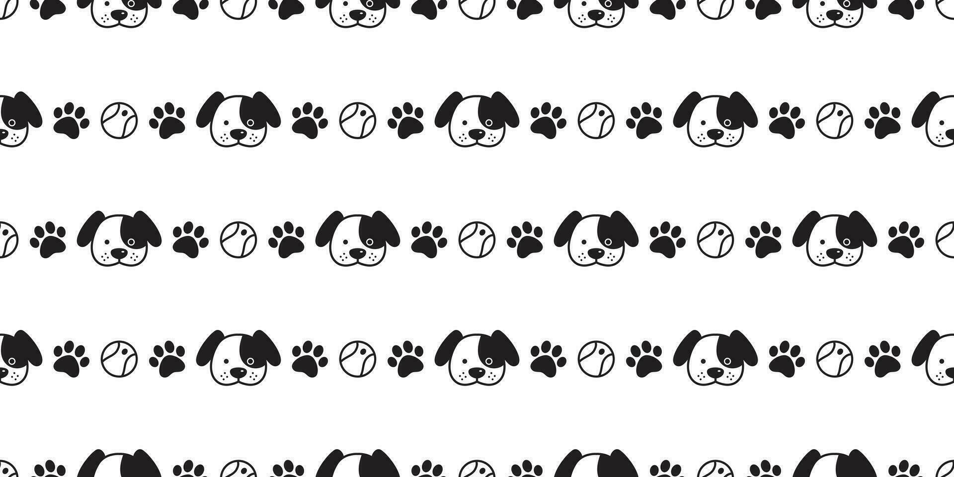 Dog seamless pattern vector french bulldog pet paw footprint ball scarf isolated puppy cartoon illustration tile background repeat wallpaper doodle