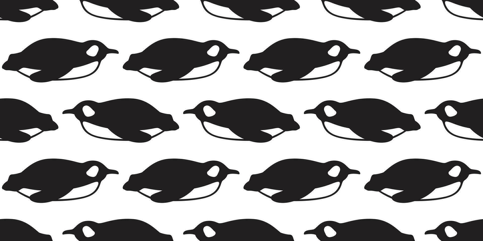 penguin Seamless pattern vector fish salmon bird cartoon tile background scarf isolated repeat wallpaper illustration