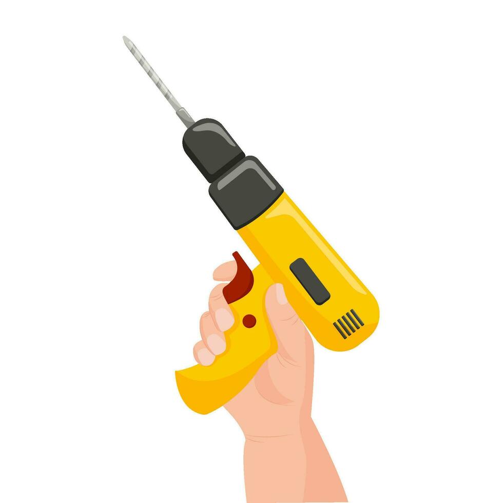 Happy Labor Day. Vector illustration. Craftsman's hand with a tool. Vector illustration