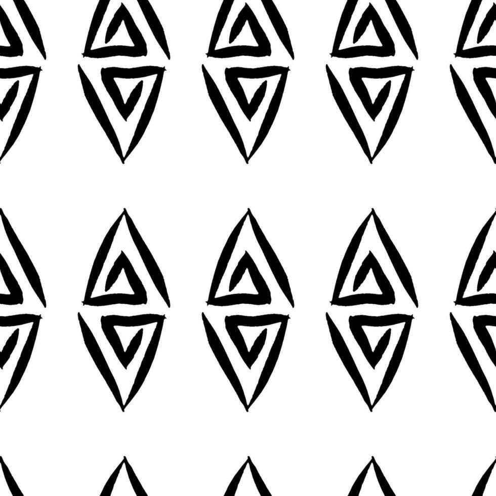 Abstract vector seamless pattern.  Ornament of simple geometric shapes. Illustration in doodle style