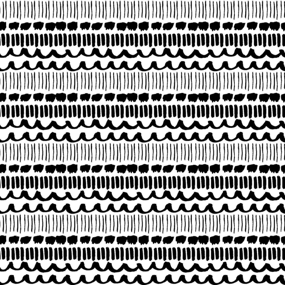 Abstract vector seamless pattern.  Ornament of simple geometric shapes. Illustration in doodle style