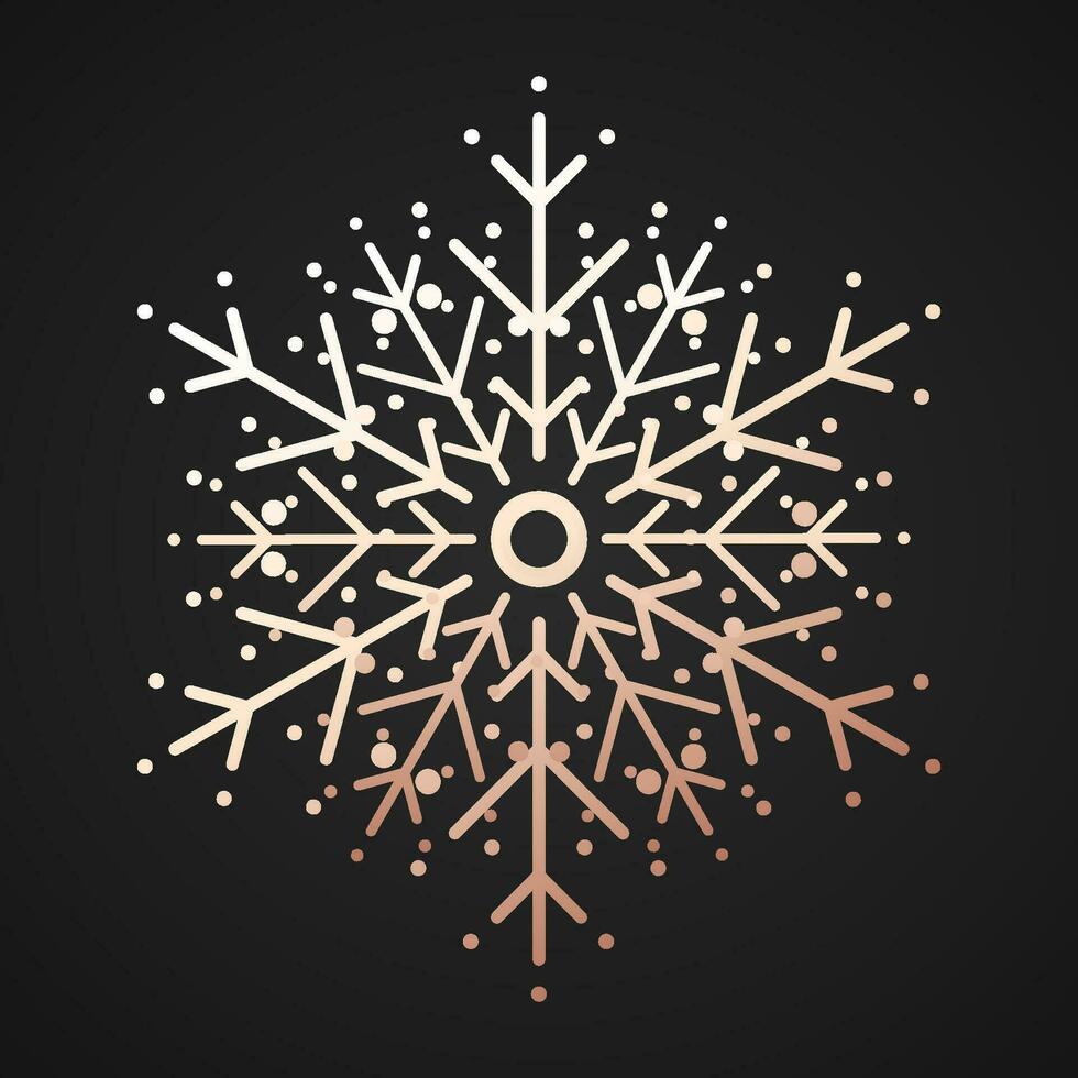 Snowflake gold style isolated on black background vector