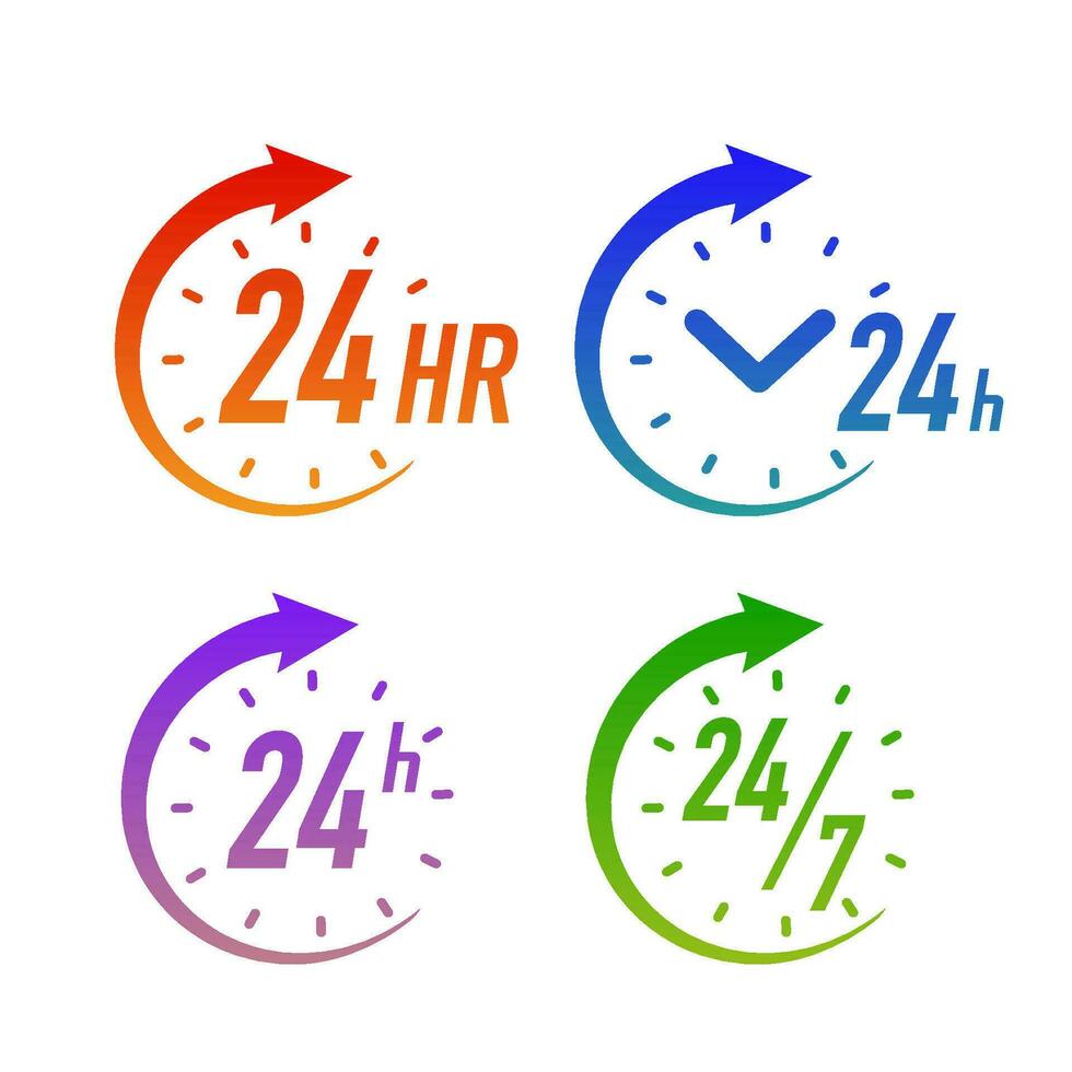 24 horas Temporizador vector símbolo degradado color