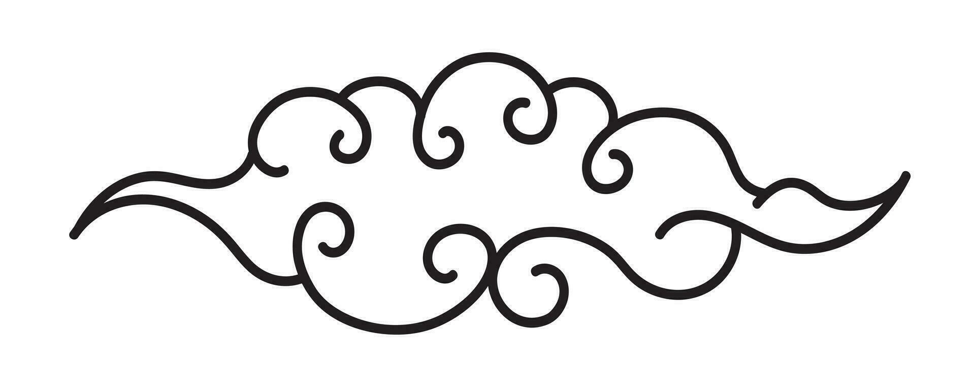 Cloud elegant line style black color isolated 25660590 Vector Art at