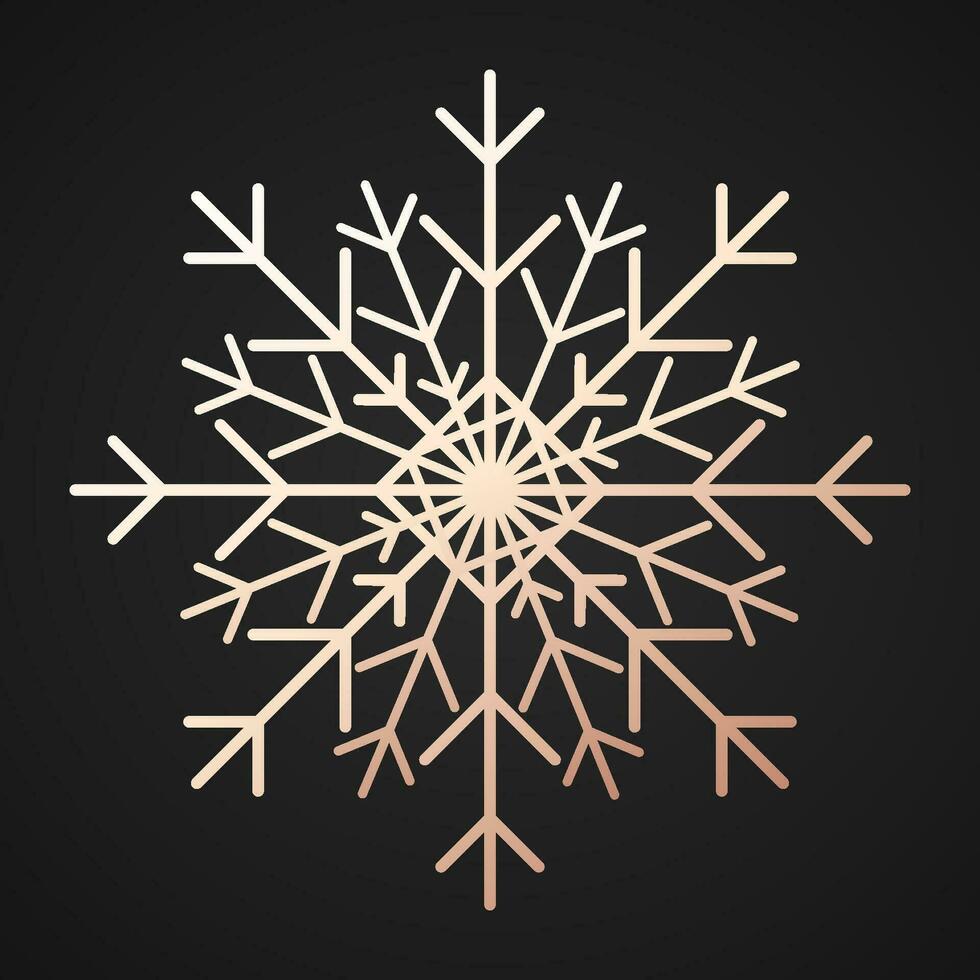 Snowflake gold vector style isolated
