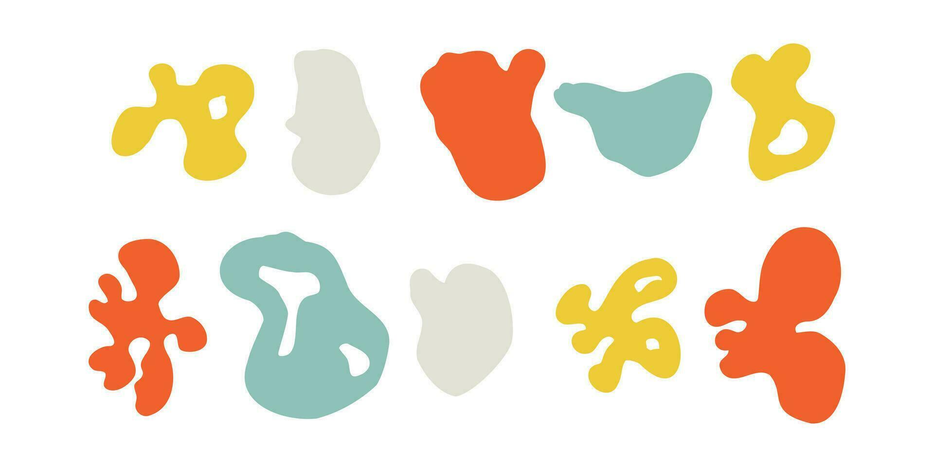 set abstract spots drawn by hand. vector trend illustration