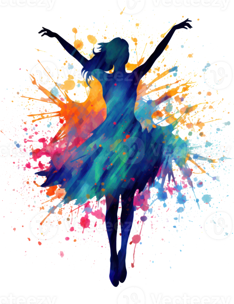 Watercolor beautiful dancer girl. Illustration AI Generative png