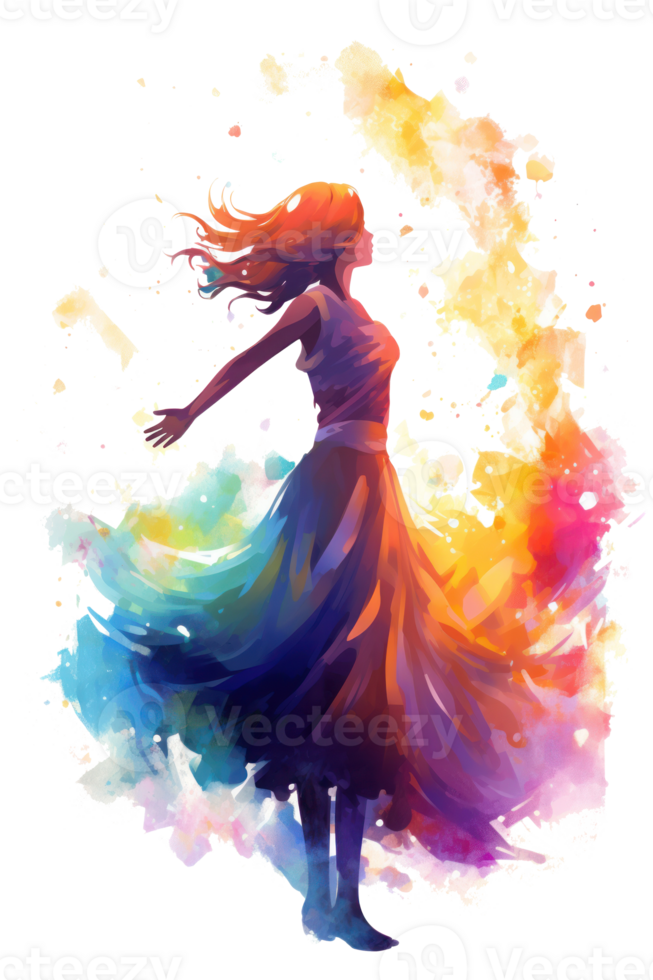 Watercolor beautiful dancer girl. Illustration png